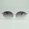 Medium diamonds sunglasses 8100903 with blue natural wood legs and 56mm oval lens