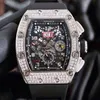 Luxusuhr Date Richa Herren teuerste Sky Star Weinfass-Typ großes Zifferblatt Modetrend hohle quadratische mechanische Uhr