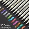 30Colors Metallic Soft Brush Marker Pen DIY Scrapbooking Crafts for Rit Po Albumkort Making Y200709