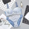 Ensemble de soutien-gorge de luxe 1/2 tasse marque Sexy intimes Push Up filles sous-vêtements broderie florale dentelle femmes soutien-gorge et culotte 220513