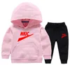 2022 Autumn Winter Boys Girls Clothes Set Children Cotton Suits Casual Warm Fashion Brand Logo Outfits White Tracksuit Wear 2-8 ￥r