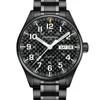 Relógios de pulso Carnival Top Quartz Watch Men T25 Tritium Luminous Mens Black Full Steel Relógios à prova d'água Relojes