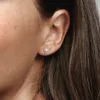 100% autentisk 925 Sterling Silver Sparkling Teardrop Halo Stud örhängen Fashion Earring smycken Tillbehör för kvinnor gåva