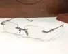 Nowy projekt mody optyczny okulary soffffffffers ii bez obrzeżnej ramy kwadratowe soczewki Retro prosty styl biznesowy z pudełkiem może robić soczewki na receptę