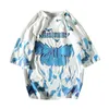 Blå fjäril T-shirt Män Harajuku Hip Hop Kortärmad EES Casual ops Streetwear Stora skjortor Bomull Mens Kläder 220325
