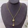 Stainless V Letter Necklace for Women Luxury Gold Lock Brand Pendants Necklaces Fashion Show Elegant Jewelry