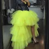 Chic Women Tutu High Low Tulle Skirt Tiered Ruffles Asimmetrico Prom Gown Party Gonne Saia Faldas Custom Made Maxi Tutu Gown 220611