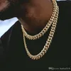 Erkek Buzlu Zincir Moda Hip Hop Takı Kolye Bilezikleri Altın Gümüş Miami Küba Bağlantı Zincirleri Kolyeler