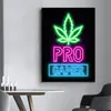 Målningar Neon Sleep Gamer Art Canvas Målningsvägg affischspel Upprepa speltryck Bild för barn pojkar rum Dekorativ Playroo9629877