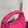 Geplooide Crescent Tas Vrouwen Handtas Portemonnee Schouder Cross Body Tassen Zachte Schapenvacht Lederen Handtassen Mode Letters Verwijderbare Riem Interieur Rits Zak