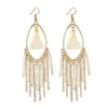 Ethnic Corful Rice Beads Chain Tassel Dangle Earrings for Women 2022 Trendy Bohemian Vintage Boho Earrings Jewelry Accessoires