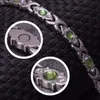 Link Chain Magnetic Bracelets For Women Green Crystals Cross Stainless Steel Bracelet Therapy Arthritis Healing Energy BraceletLink Lars22