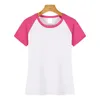 DIY-T-Shirts, individuell gestaltete Damen-T-Shirts mit Raglanärmeln und Ihrem eigenen Logo als OEM-T-Shirts in einfarbiger Farbe mit grafischem Bild- und Textdruck HFCMT005