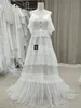 Boho Summer A Line Wedding Suknia 2022 Koronki z dekoltem w V-Neck z ramion bez pleców ślubnych sukien ślubnych szat Mariage vestidos de noiva