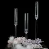 decoration 3 Pcs/set Crystal Candle Holders all clear Acrylic Candlestick Centerpieces Road Lead Candelabra Centerpieces Wedding Porps Christmas Decor