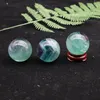 Boule de cristal de Fluorite colorée naturelle, ornement artistique, Chakra guérison, Quartz Reiki, décoration familiale, artisanat