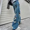 Jeans pour hommes déchirés pour hommes en détresse Punk pantalon Harajuku Hip Hop Denim pantalon mâle Vintage japonais trou 5XLMen's