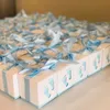 Pudełko do krawędzi na stóp słodki pojemnik i prezenty pudełka z wstążką baby shower do chrztu przyjęcie urodzinowe 220811