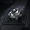 Band Rings Finger Fidget Spinner Stainless Steel Chain Rotatable Ring Men Classical Rome Digital Power Sense Gift Drop Deliver Bdehome Dhko5
