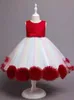 2022 Rote Blumenmädchen Kleider für Hochzeit