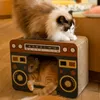 Cat Scratcher Scraper Bed speelgoed voor katten krabbordaccessoires gegolfde papieren tv -radio grappige kattenbedden huis 220623
