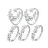 Alyans 5 adet sevimli mian ay çiçek yüzüğü seti moda küçük ortak mafsal tam parmak vintage mücevher 2022 yıl hediyelik