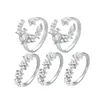 Anneaux de mariage 5pcs mignon midi lune fleur bague ensemble mode petit joint joint doigt complet bijoux vintage 2022 année cadeaux de mariage