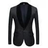 Moda Rosso rosa nero bianco blu Abito fantasia da uomo Slim Fit Groomsmen Smoking Blazer per giacca da matrimonio con collo a scialle 220409