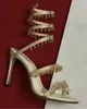 Elegant Evening René Chandeler Sandals Chaussures Perles Crystal à lacets Stiletto Talons Perfect Summer Lady Sexy Caovillas Gladiator San5452481