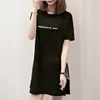 DAY Print Long T shirts Summer Women Loose Slit Femme Tops Cotton Tshirt Short sleeve Ladies tshirt 220615