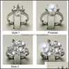 Impostazioni dell'anello di perle fai-da-te Zircon Solid 925 Sier Rings 16 Stili per le donne Montaggio in bianco Gioielli regolabili Regalo Drop Delivery 2021 Y1Dlk