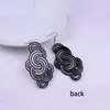 Lustre de lustre preto acrílico redondo brincos geométricos para joias da moda da moda feminina Mill22