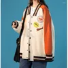 Женские куртки американская куртка бомбардировщика Женщины бейсбол осень базовый пальто