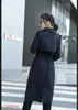 Ny ankomst/kvinnor Fashion England Plus Long Trench Coat/Bomull Tjockt tyg Designer Double Breasted Slim Fit Trench B2209191F320 S-XXL