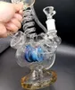 Yellow 16 inch Thick Glass Water Bong Hookahs with Spring Pipes Recycler 14 mm female Joint Smoking Pipes