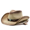 Summer Cowboy Straw Hat Ladies Classic Jazz Top Cap Men Retro Sun Breathable Panama Hat Seaside Gentleman Beach Hats