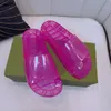 Mens slide Sandals Transparent rubber Crystal Slippers 90s retro feel Summer Men Flat Jellys slides Luxury Designer Beach Sandal Bigge Size