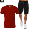 Summer Men Brand Two Piece Man Shorts Definir roupas masculinas de roupas esportivas de mangas curtas Impressão respirável Treno curto 220610