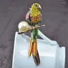 Stift broscher underbara kvinnor broscher djurkvalitet guldfärg söt papegoja dubbla användningsåtkomster gåva x00127 SEU2222