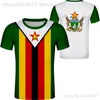 Zimbabwe T Shirt DIY اسم مخصص مجاني رقم ZWE T-Shirt Nation Flag ZW Country College Yezimbabwe Zimbabwean PO Text Comples 220702