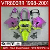 OEM Bodywork For HONDA VFR800RR Interceptor VFR 800RR 800 CC RR 1998-2001 Green Rose 128No.112 VFR-800 800CC VFR800R 1998 1999 2000 2001 VFR800 RR 98 99 00 01 Fairing