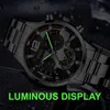 Luxe heren horloges mode roestvrij staal kwarts pols horloge kalender datum Luminous Clock Men Business casual leer