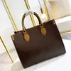 Designer Onthego väskor kvinnor dubbelsidiga handväskor förföljer stor kapacitet missfärgning shopping väska lyx dam tote 3 storlek storlek