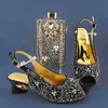 숄더백은 아프리카 여성 신발과 이탈리아 디자인 풀 다이아몬드 숙녀 가방 미드 힐 편안한 작업 22063099593325421848
