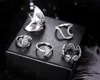 5pcs/set set di anelli vintage per donne boho geometriche di tartaruga argento coda anelli set di anelli con le dita del dito