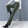 Korean fashion Wide Leg Pants For Women High Waist Oversized 4XL Corduroy Straight Casual Elegant Baggy Trousers 220325