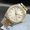 Mens Automatiska mekaniska klockor 41/36/31/28mm Diamond Bezel Pearl Face Gold Watch Montre de Luxe Dropshipping High Quality