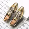 Lackleder-Schuhe, Brogue-Herren-Kleiderschuhe, italienische Leoparden-Partyschuhe für Herren, Zapatillas Hombre