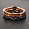 Black Gallstone Beaded Bracelets Natural Stone Handmade Woven Bracelet Magnetic Health Care Loss Weight Jewelry