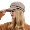 Boinas Retro Cabbie Beret para mujeres Peaked Sboy Cap Baker Clima frío Cálido octogonal Invierno HatsBerets Delm22